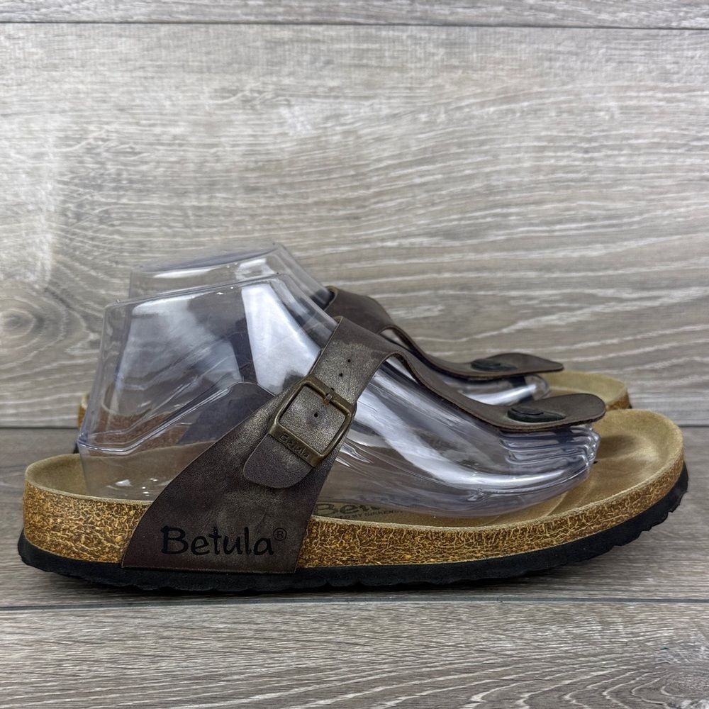 Birkenstock Betula Gizeh Women’s Sz 11/EU 42 Metallic Brown Slip On Thong Sandal